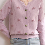 Casual Versatile Star Jacquard Cardigan - liwisi