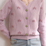 Casual Versatile Star Jacquard Cardigan - liwisi