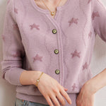 Casual Versatile Star Jacquard Cardigan - liwisi