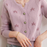 Casual Versatile Star Jacquard Cardigan - liwisi