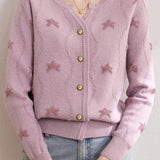 Casual Versatile Star Jacquard Cardigan - liwisi