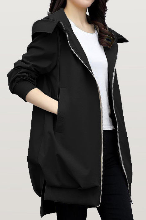 Casual Versatile Hooded Trench Coat - liwisi