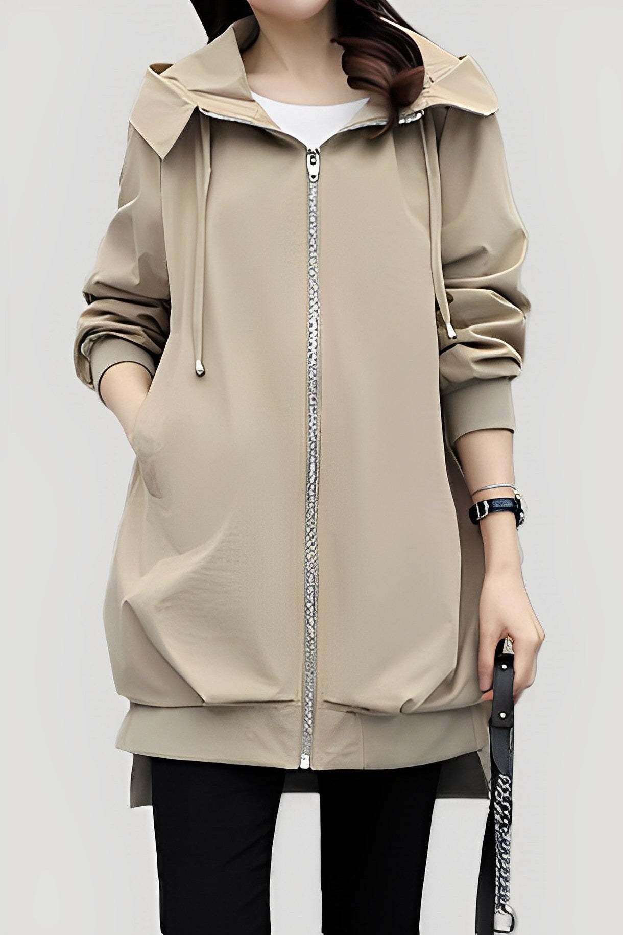 Casual Versatile Hooded Trench Coat - liwisi