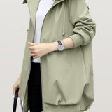 Casual Versatile Hooded Trench Coat - liwisi