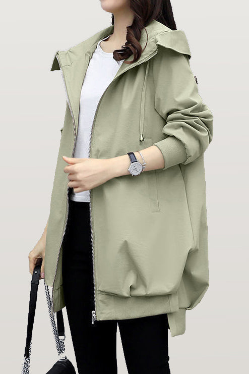 Casual Versatile Hooded Trench Coat - liwisi