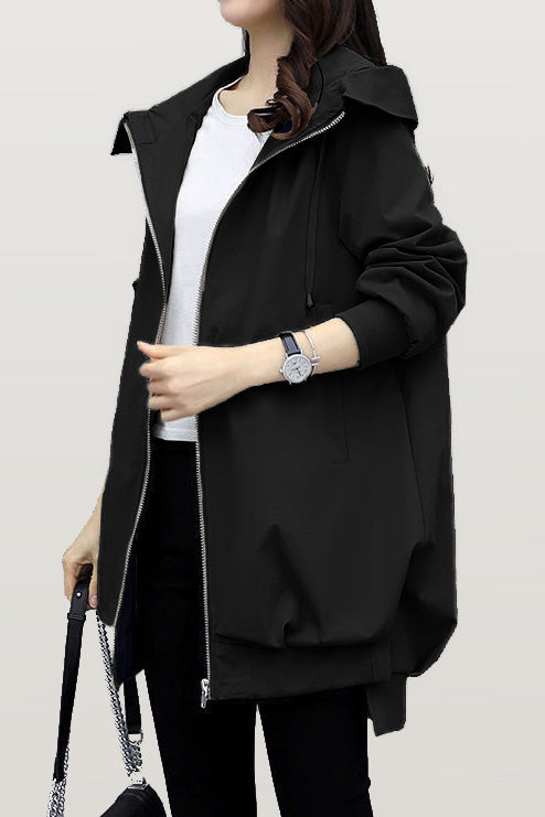Casual Versatile Hooded Trench Coat - liwisi