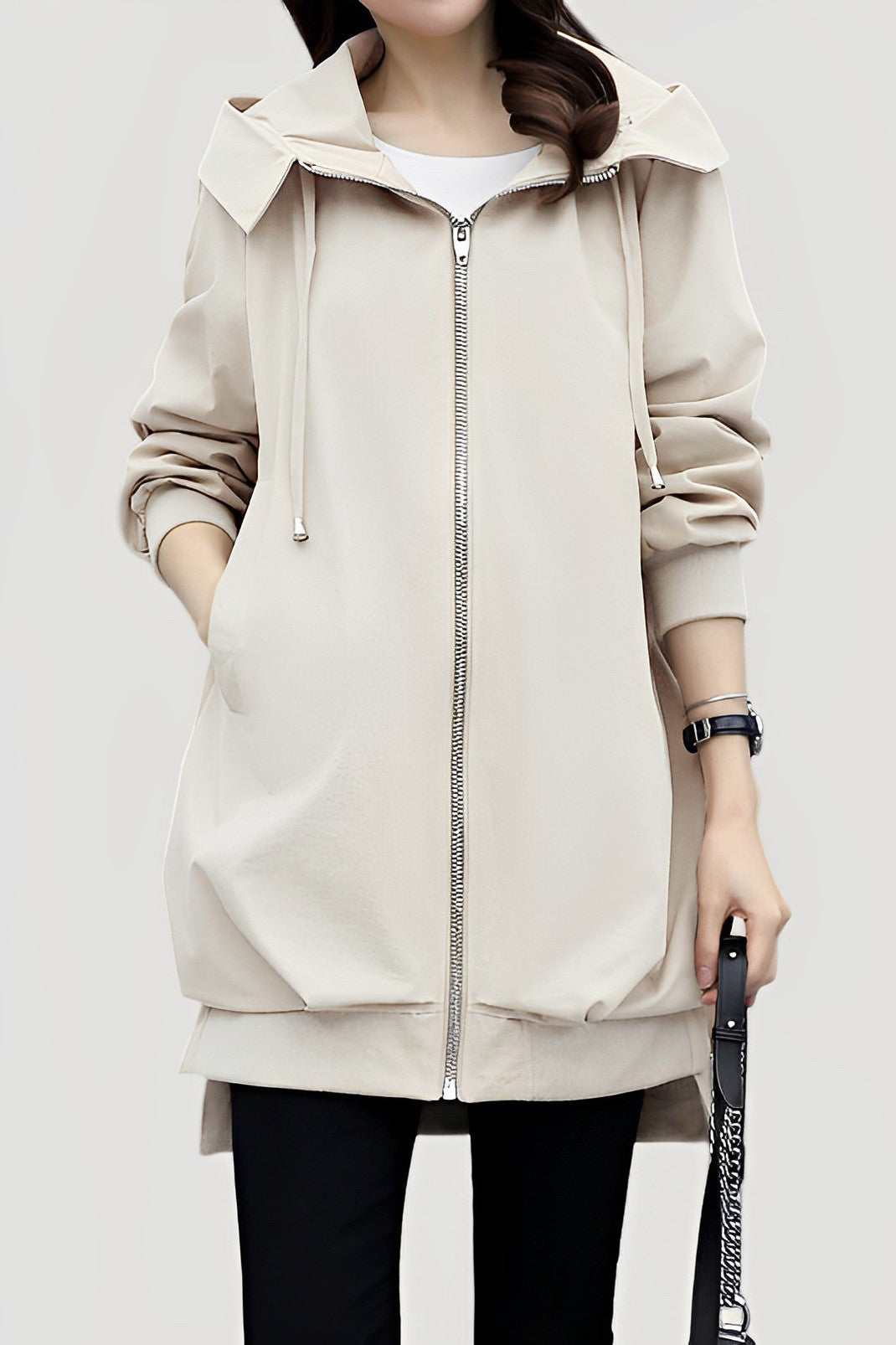 Casual Versatile Hooded Trench Coat - liwisi