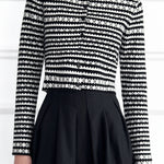 Exquisite Versatile Color Block Striped Cardigan - liwisi