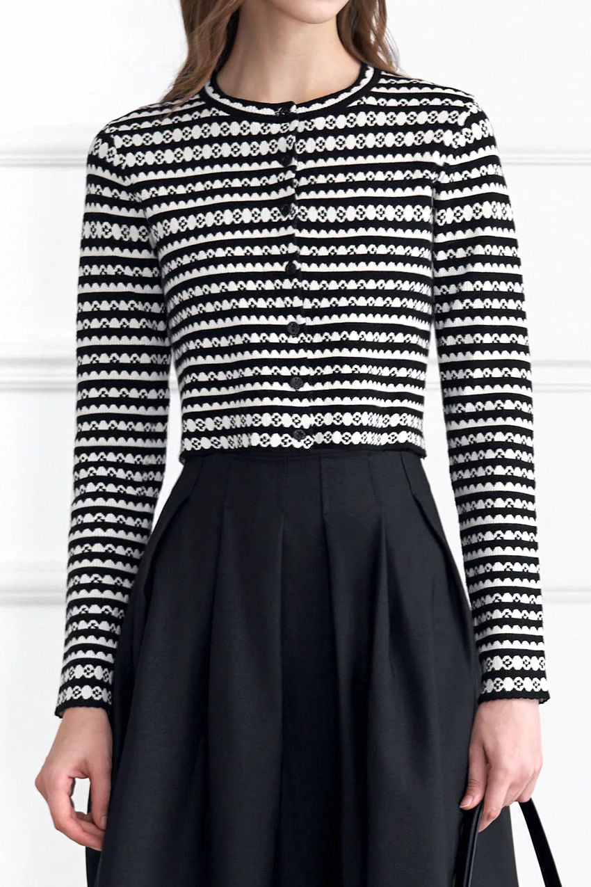 Exquisite Versatile Color Block Striped Cardigan - liwisi