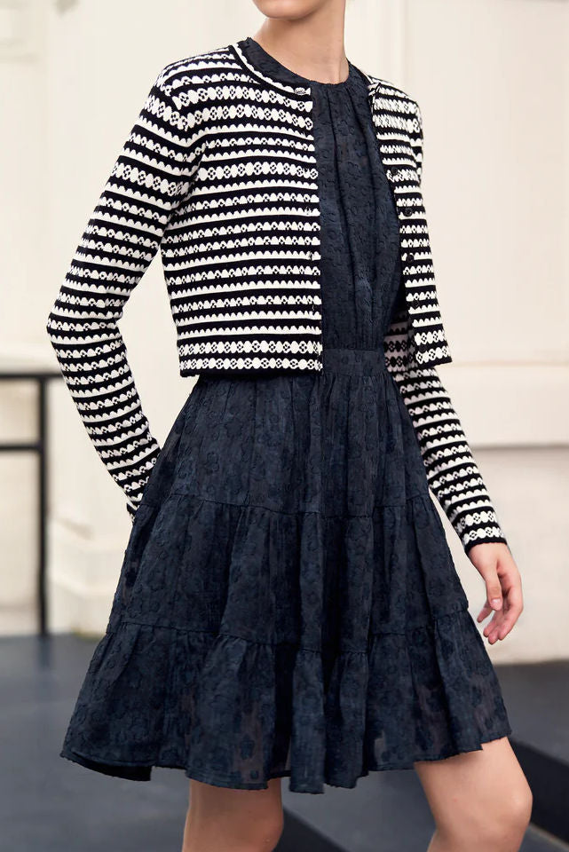 Exquisite Versatile Color Block Striped Cardigan - liwisi