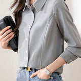 Brushed Velvet Solid Color Long Sleeve Shirt - liwisi