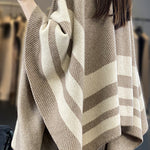 Casual Commuter Color Block Striped Shawl - liwisi
