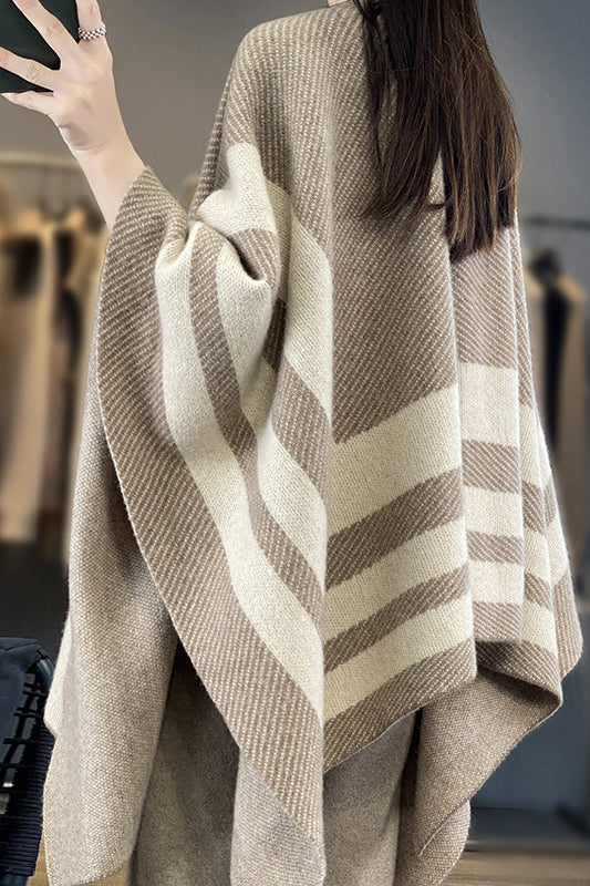 Casual Commuter Color Block Striped Shawl - liwisi