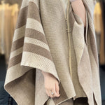 Casual Commuter Color Block Striped Shawl - liwisi