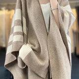 Casual Commuter Color Block Striped Shawl - liwisi