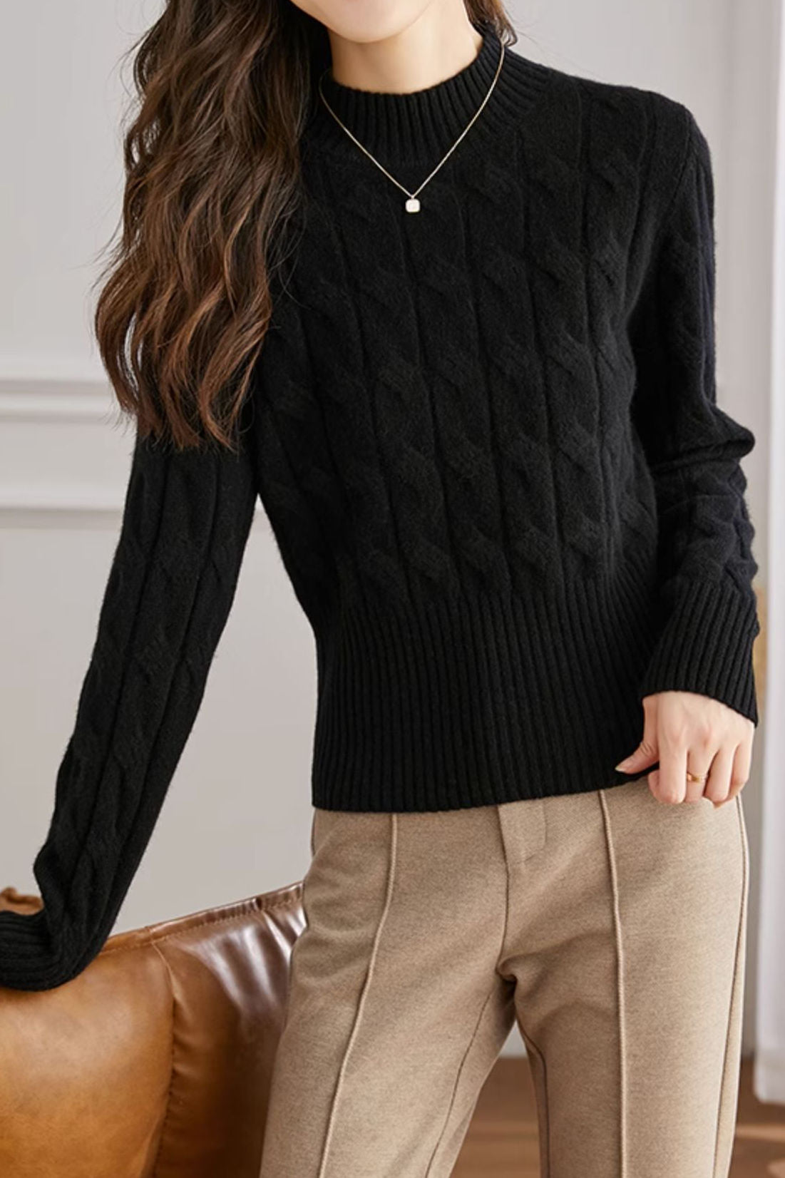 Casual High Neck Base Layer Sweater - liwisi