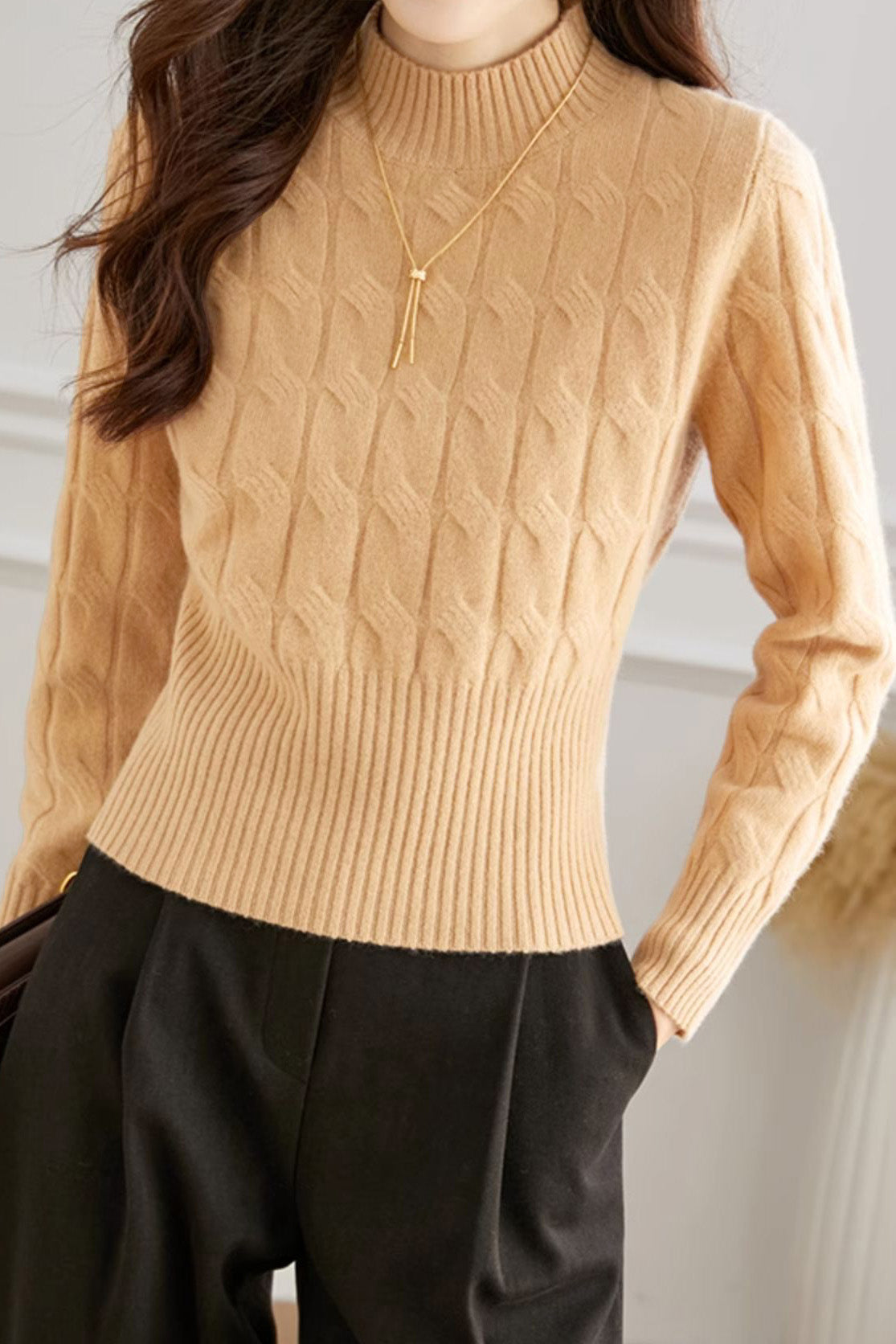 Casual High Neck Base Layer Sweater - liwisi