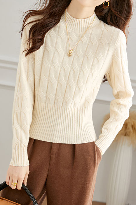 Casual High Neck Base Layer Sweater - liwisi