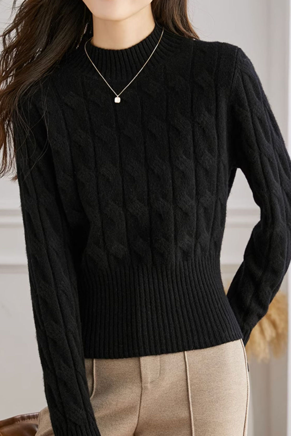Casual High Neck Base Layer Sweater - liwisi