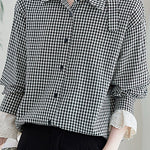 Casual Loose Fit Checkered Long Sleeve Shirt - liwisi