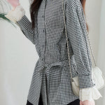 Casual Loose Fit Checkered Long Sleeve Shirt - liwisi