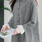 Casual Loose Fit Checkered Long Sleeve Shirt - liwisi