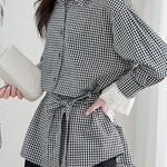 Casual Loose Fit Checkered Long Sleeve Shirt - liwisi