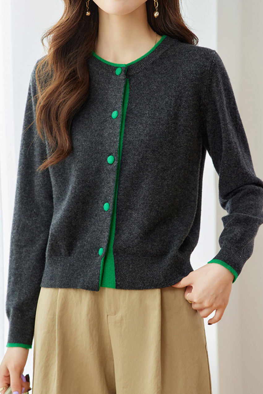 Casual Commuter Color Block Knit Cardigan - liwisi