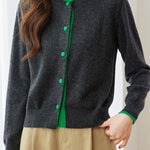Casual Commuter Color Block Knit Cardigan - liwisi