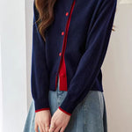Casual Commuter Color Block Knit Cardigan - liwisi