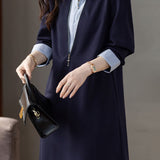 Casual Faux Two-Piece Collared Dress