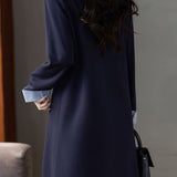 Casual Faux Two-Piece Collared Dress