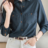 Casual Commuter Loose Fit Collared Long Sleeve Shirt