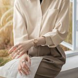 Warm Commuter Brushed Faux Two-Piece Long Sleeve Shirt