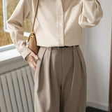 Warm Commuter Brushed Faux Two-Piece Long Sleeve Shirt