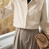 Warm Commuter Brushed Faux Two-Piece Long Sleeve Shirt