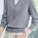 Elegant Faux Two-Piece Cable Knit Sweater