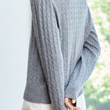 Elegant Faux Two-Piece Cable Knit Sweater
