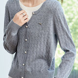 Elegant Faux Two-Piece Cable Knit Sweater