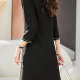 Elegant Stylish Three-Quarter Sleeve Dress