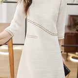 Elegant Stylish Three-Quarter Sleeve Dress