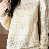Hollow Knit Long Sleeve Sweater