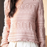 Hollow Knit Long Sleeve Sweater