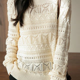 Hollow Knit Long Sleeve Sweater