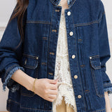 Casual Versatile Stand Collar Denim Jacket