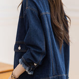 Casual Versatile Stand Collar Denim Jacket