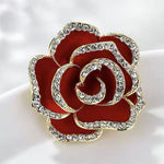 Exquisite 3D Rhinestone Rose Brooch - liwisi