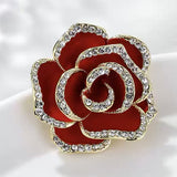 Exquisite 3D Rhinestone Rose Brooch - liwisi