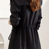 Casual Stylish Waist-Defined Double-Breasted Coat