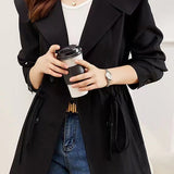 Casual Stylish Waist-Defined Double-Breasted Coat